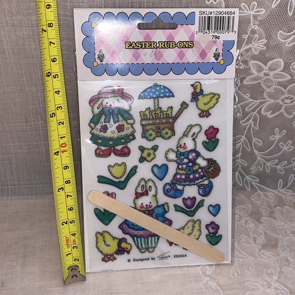 Vintage Made in Taiwan Easter Rub-ons designs 4 packs all different - Picture 2 of 11